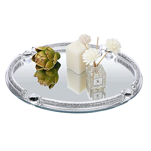 Nuscen Plateau miroir, décoration de coiffeuse, plateau en verre, fond
