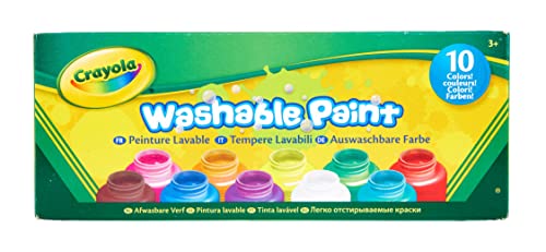 CRAYOLA - 10 Pots de Peinture Lavable - Loisir créatif
