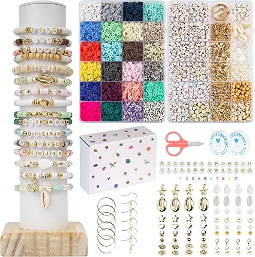 Perles Plates pour Bracelet Heishi, 7200+ Perles Heishi de Argile