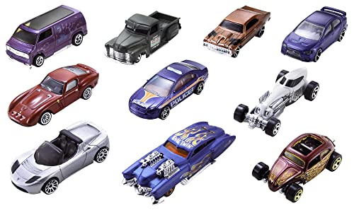 Hot Wheels Coffret 10 véhicules, jouet pour enfant de petites