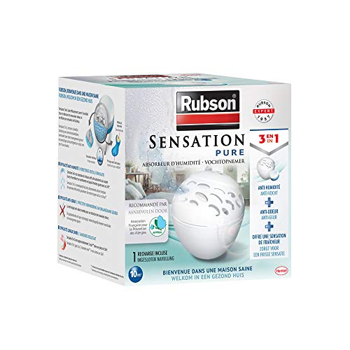 Rubson Absorbeur d'Humidité Sensation Pure, Déshumidificateur discret pour petites pièces