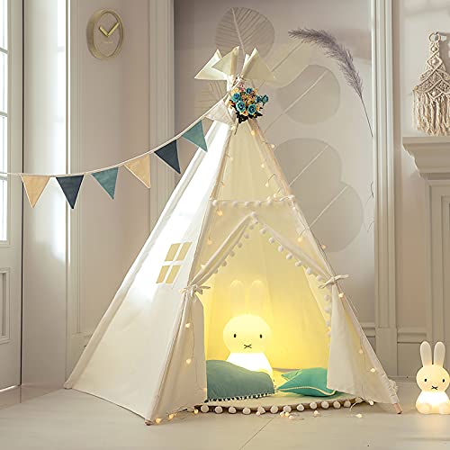 TreeBud de tipi pour Enfants avec Tapis, Cinq pôles Tentes