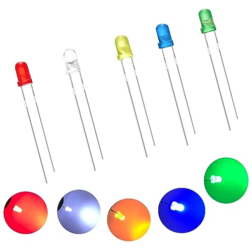 Diodes LED 3mm, 250Pcs 3mm Led Diodes Lumière émettant Assorti,