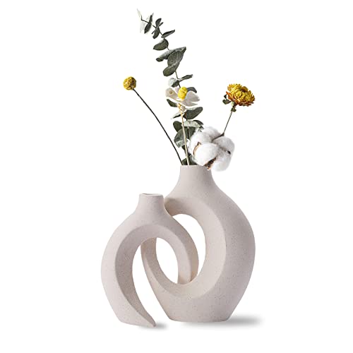 Vase Ceramique, Vase Design, Vase à Fleurs Blanc, Décoration Vase