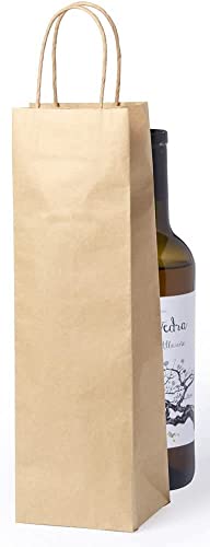 Lot de 10 sacs cadeaux pour bouteilles, couleur naturelle, adaptés