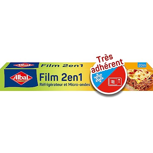 Albal - Film étirable 2en1 20m - Réfrigérateur et micro-ondes