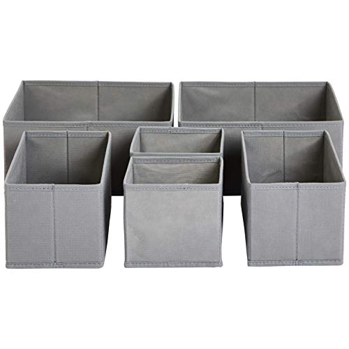 Amazon Basics Organiseurs de tiroir en tissu, Lot de 6