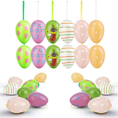 LOVEXIU Oeuf De Pâques 24pcs,Oeufs en Plastique De Pâques,Oeuf de