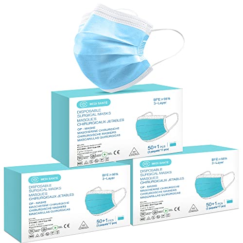 MEDI SANTÉ 3 Lots de 51 Masques Chirurgicaux médicaux Masques