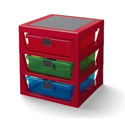 LEGO Étagère de Rangement 3 Tiroirs Rouge Taille unique